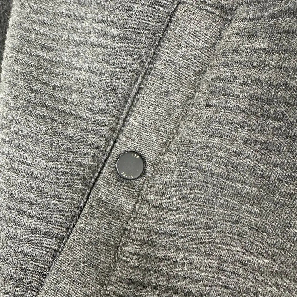 Ted Baker Mens size 6 XXL Sardin Quilted Full Zip Up Ribbed Jacket Gray